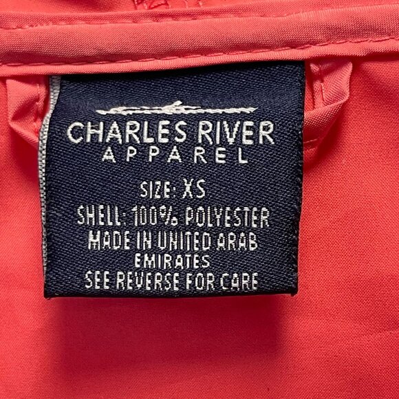 Charles River Apparel XS Coral Lightweight Pullover Windbreaker Jacket  Hood - Picture 3 of 13